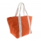 Maxi borsa a tracolla o borsa da spiaggia in canvas arancione 125036